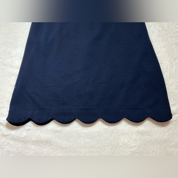 Vince Camuto Midnight Blue Scalloped Sleeveless Zippered Dress Size 4 - Picture 6 of 13